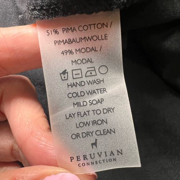 Peruvian Connection Haley Maxi Dress Size L Black Turtleneck Modest Whimsygoth - Picture 10 of 10